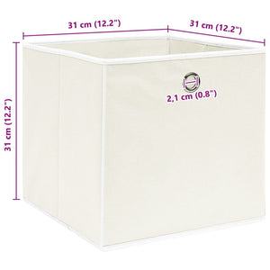 Κουτιά Αποθήκευσης 4 τεμ. Λευκά 32 x 32 x 32 εκ. Υφασμάτινα - PAKOBAZAAR
