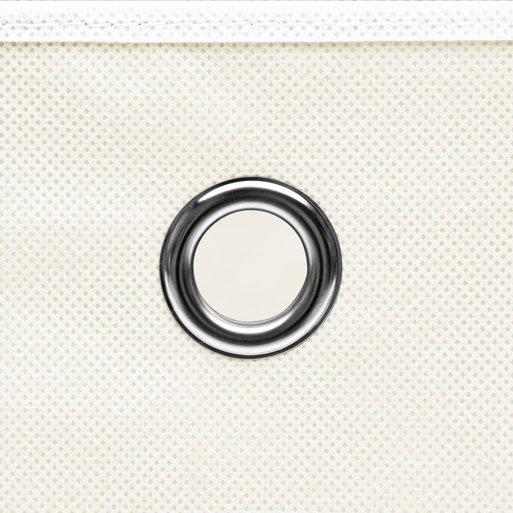 Κουτιά Αποθήκευσης με Καπάκια 4 τεμ Λευκά 32x32x32εκ Υφασμάτινα - PAKOBAZAAR