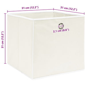 Κουτιά Αποθήκευσης 10 τεμ. Λευκά 32 x 32 x 32 εκ. Υφασμάτινα - PAKOBAZAAR