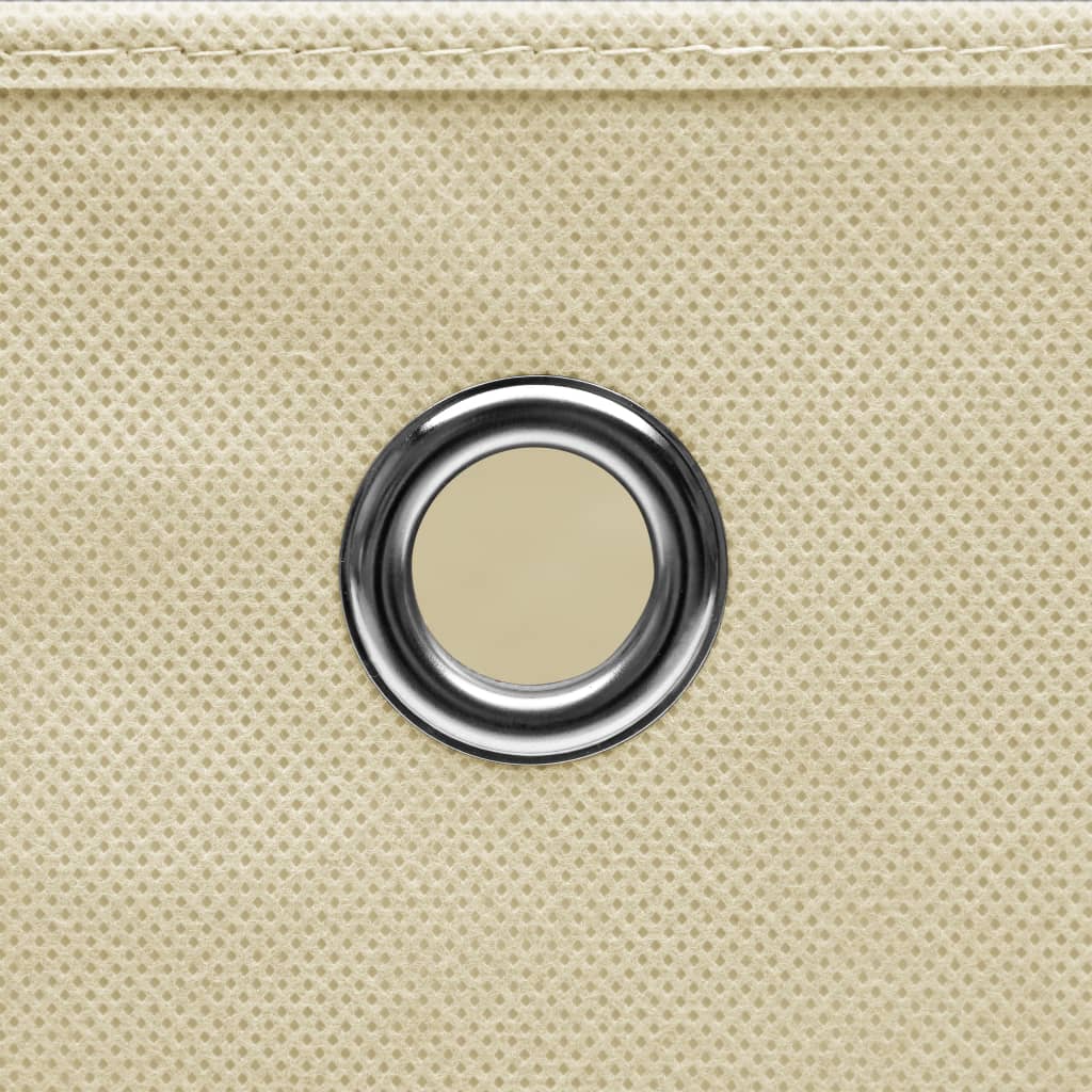 Κουτιά Αποθήκευσης 10 τεμ. Κρεμ 32 x 32 x 32 εκ. Υφασμάτινα - PAKOBAZAAR