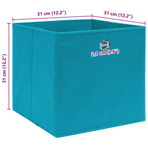 Κουτιά Αποθήκευσης 4 τεμ. Γαλάζια 32 x 32 x 32 εκ. Υφασμάτινα - PAKOBAZAAR