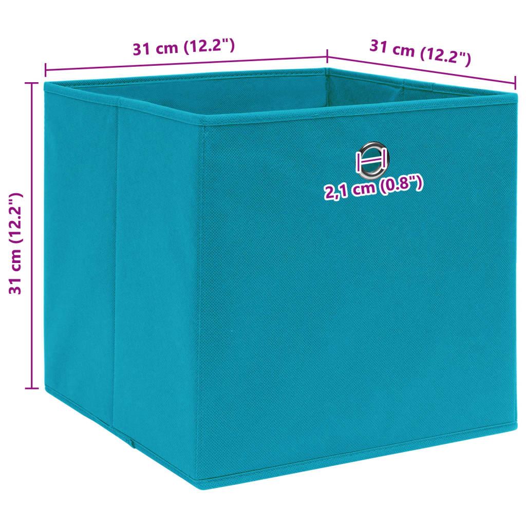 Κουτιά Αποθήκευσης 10 τεμ. Γαλάζια 32 x 32 x 32 εκ. Υφασμάτινα - Pakobazaar