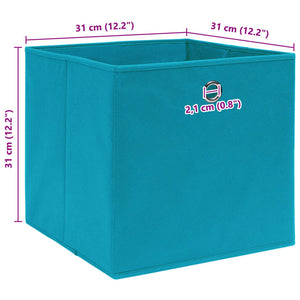 Κουτιά Αποθήκευσης 10 τεμ. Γαλάζια 32 x 32 x 32 εκ. Υφασμάτινα - Pakobazaar