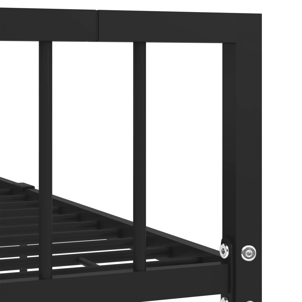 Πλαίσιο Κρεβατιού Μαύρο 160 x 200 εκ. Μεταλλικό