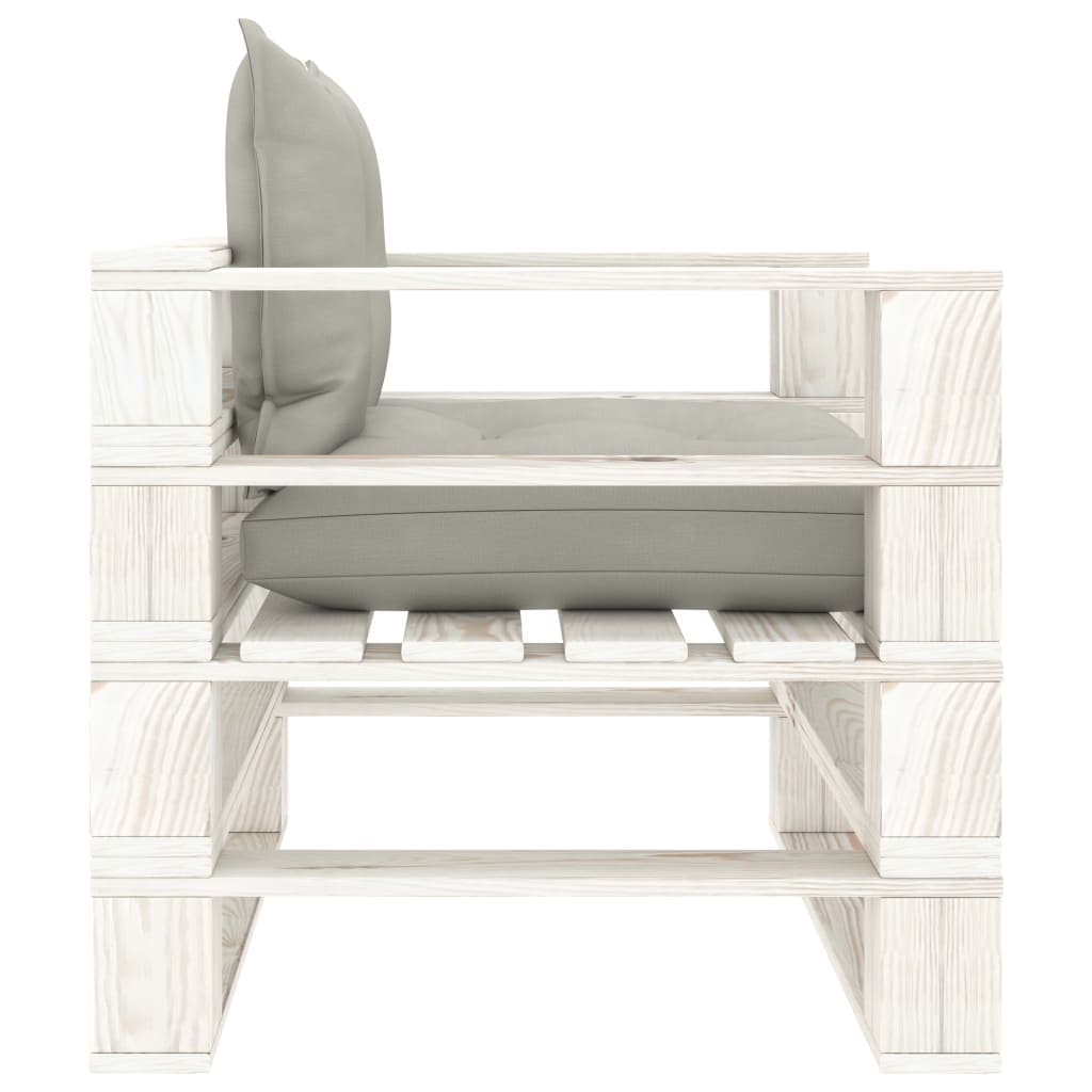 Καναπές Κήπου από Παλέτες Ξύλινος με Taupe Μαξιλάρια - PAKOBAZAAR