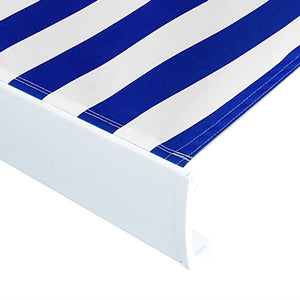 Τέντα Κασετίνα με Μοτέρ Μπλε / Λευκή 300x250 εκ.