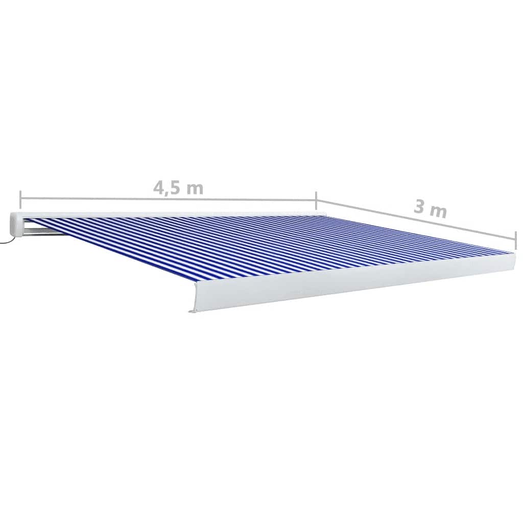 Τέντα Κασετίνα με Μοτέρ Μπλε / Λευκή 450 x 300 εκ.