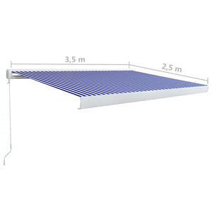 Τέντα Κασετίνα Χειροκίνητη Μπλε / Λευκή 350 x 250 εκ. - PAKOBAZAAR