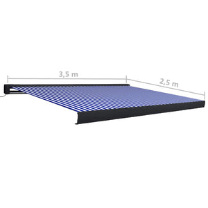 Τέντα Κασετίνα με Μοτέρ Μπλε / Λευκή 350 x 250 εκ. - PAKOBAZAAR