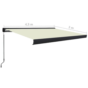 Τέντα Κασετίνα Χειροκίνητη Κρεμ 450 x 300 εκ.