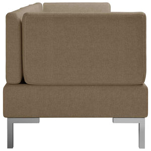 Σετ Καναπέ 3 Τεμαχίων Καφέ Υφασμάτινο