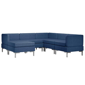 Σετ Καναπέ 6 Τεμαχίων Μπλε Υφασμάτινο