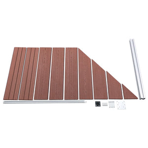 Πάνελ Περίφραξης 7 Τετράγωνα + 1 Κεκλιμένο Καφέ 1311x186 εκ WPC - PAKOBAZAAR