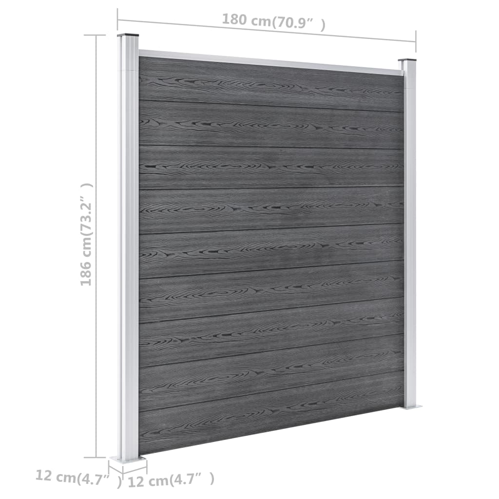 Πάνελ Περίφραξης Γκρι 699 x 186 εκ. από WPC - PAKOBAZAAR