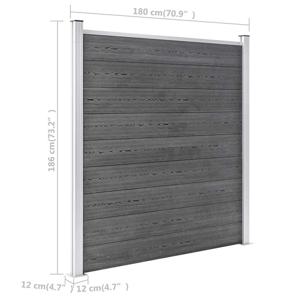 Πάνελ Περίφραξης Γκρι 1218 x 186 εκ. από WPC - PAKOBAZAAR