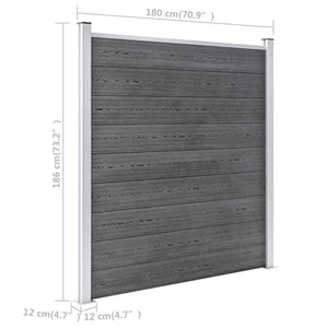Πάνελ Περίφραξης Γκρι 1218 x 186 εκ. από WPC - PAKOBAZAAR