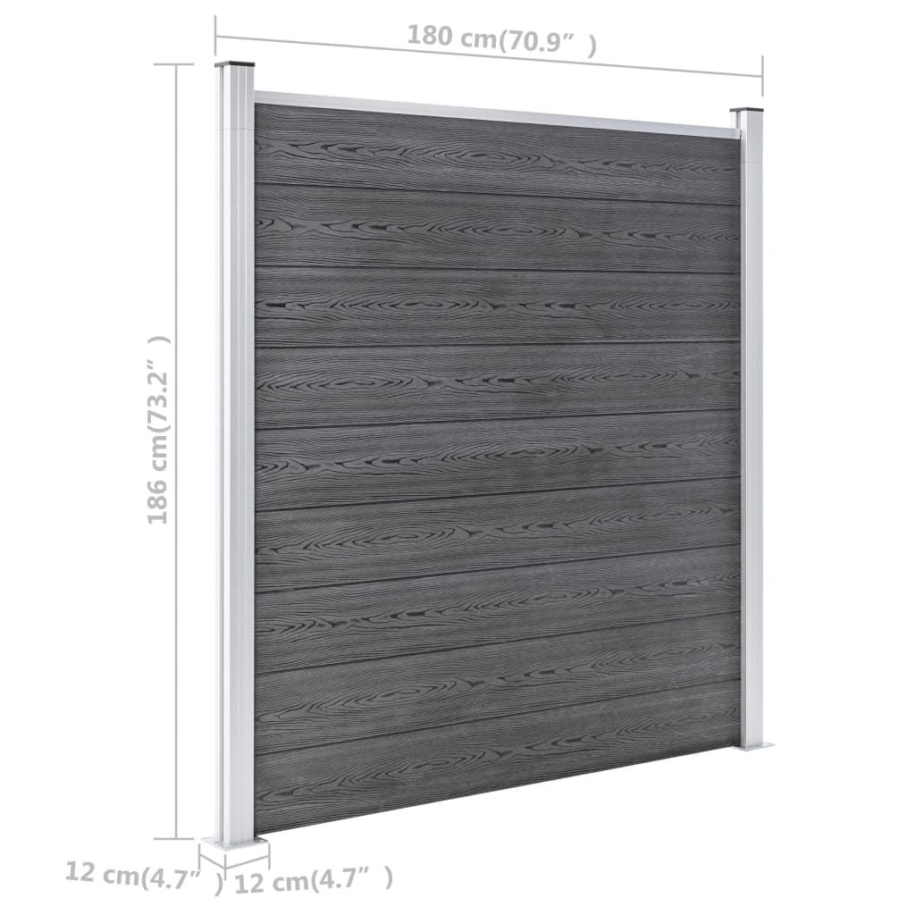 Πάνελ Περίφραξης Γκρι 1391 x 186 εκ. από WPC - PAKOBAZAAR