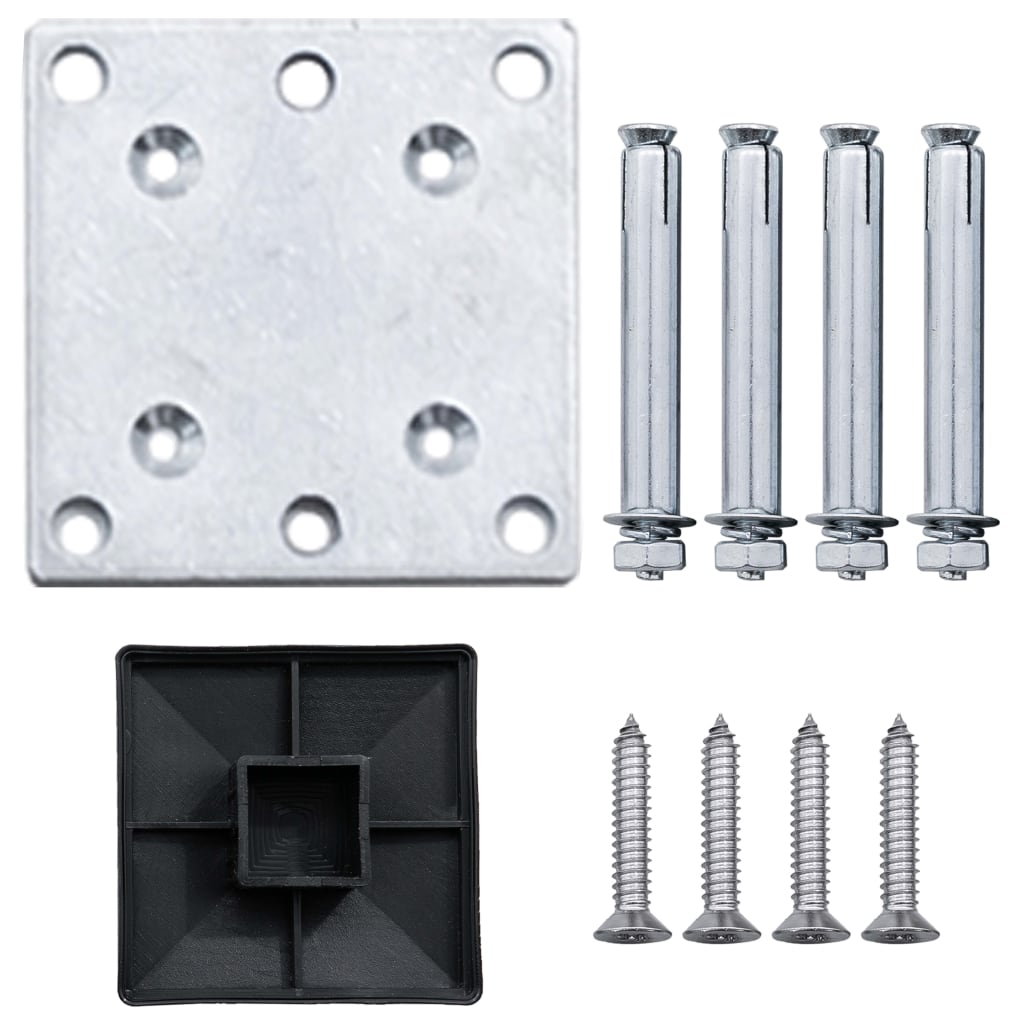 Πάνελ Περίφραξης 3 Τετράγωνα + 1 Κεκλιμένο Γκρι 619x186 εκ. WPC - PAKOBAZAAR