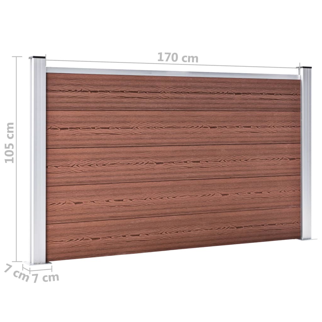 Πάνελ Περίφραξης Καφέ 526 x 106 εκ. από WPC - Pakobazaar