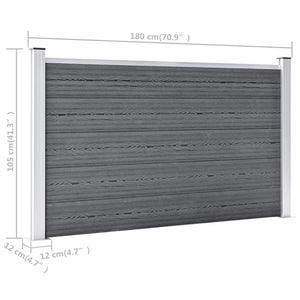Πάνελ Περίφραξης Γκρι 872 x 106 εκ. από WPC - PAKOBAZAAR