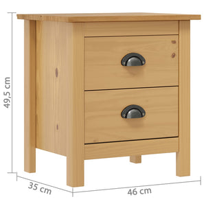 Κομοδίνο Hill 46 x 35 x 49,5 εκ. από Μασίφ Ξύλο Πεύκου - PAKOBAZAAR