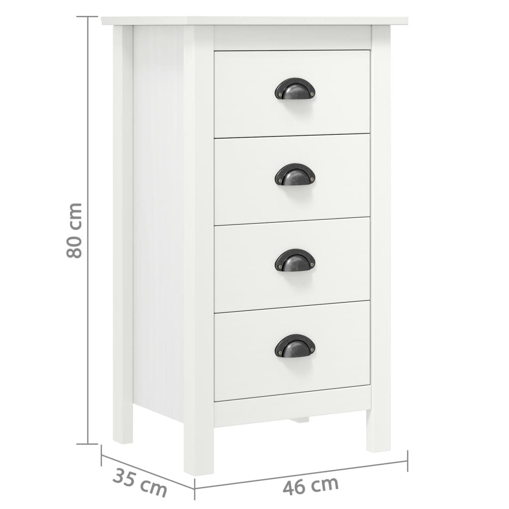 Μπουφές Hill Λευκός 46x35x80 εκ. από Μασίφ Ξύλο Πεύκου - Pakobazaar