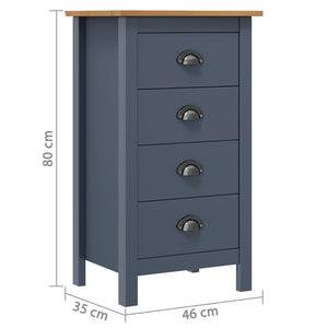 Μπουφές Hill Γκρι 46x35x80 εκ. από Μασίφ Ξύλο Πεύκου - Pakobazaar