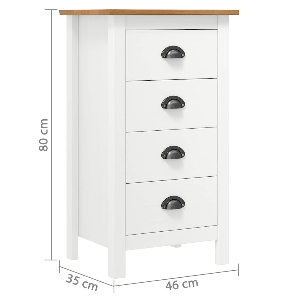 Μπουφές Hill Λευκός 46x35x80 εκ. από Μασίφ Ξύλο Πεύκου - PAKOBAZAAR