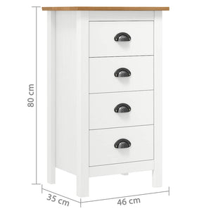 Μπουφές Hill Λευκός 46x35x80 εκ. από Μασίφ Ξύλο Πεύκου - PAKOBAZAAR