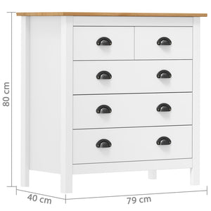 Μπουφές Hill Λευκός 79x40x80 εκ. από Μασίφ Ξύλο Πεύκου - Pakobazaar