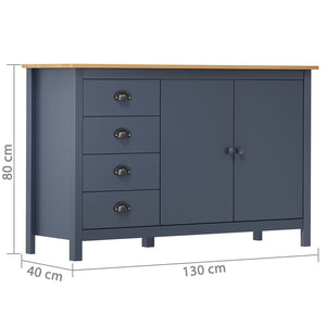 Μπουφές Hill Γκρι 130x40x80 εκ. από Μασίφ Ξύλο Πεύκου - Pakobazaar