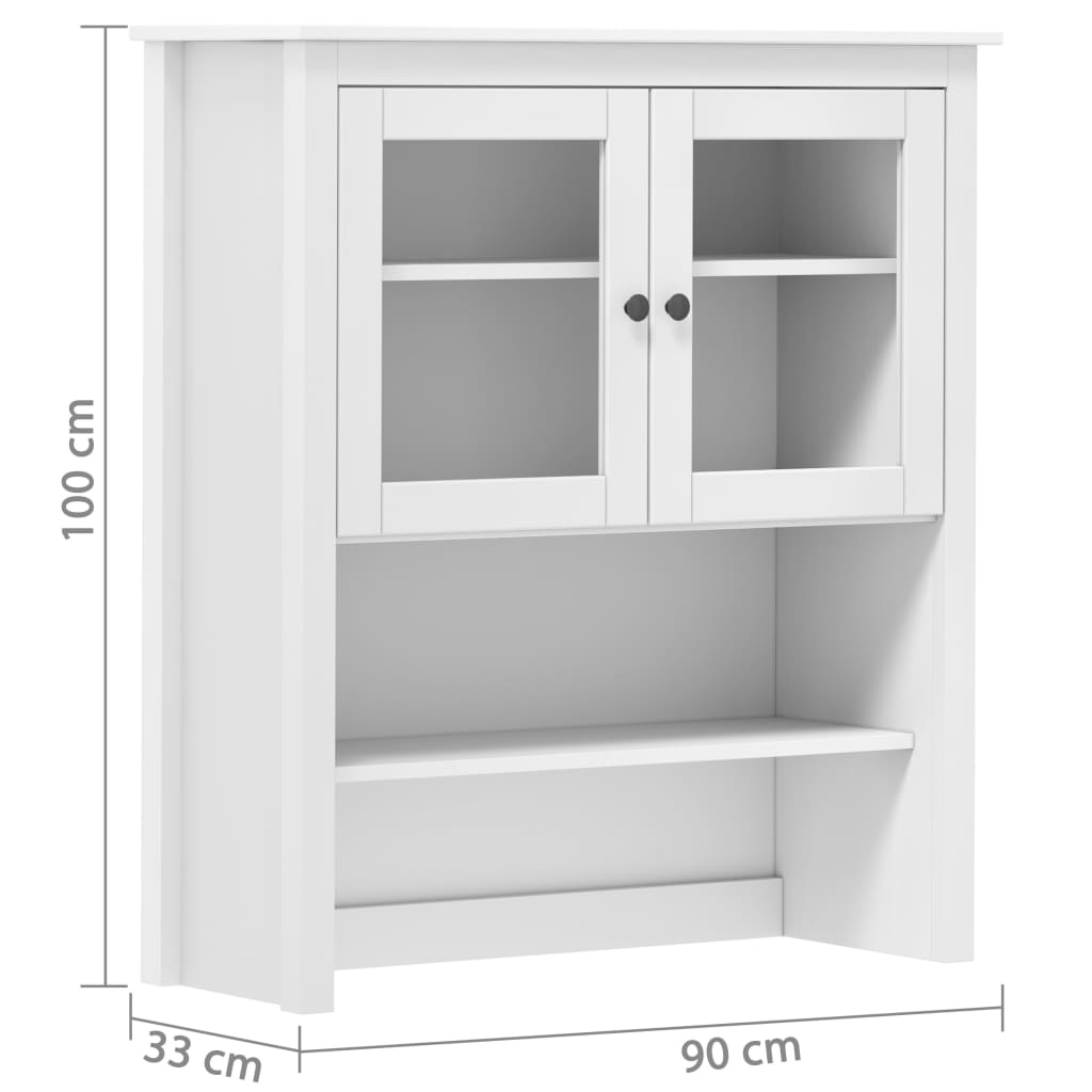 Επιφάνεια Μπουφέ Hill Λευκή 90x33x100 εκ. από Μασίφ Ξύλο Πεύκου