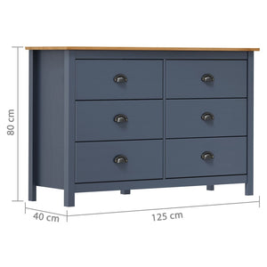 Μπουφές Hill Γκρι 125x40x80 εκ. από Μασίφ Ξύλο Πεύκου - PAKOBAZAAR
