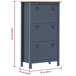 Παπουτσοθήκη Hill Γκρι 72 x 35 x 124 εκ. Ξύλο Πεύκου - PAKOBAZAAR