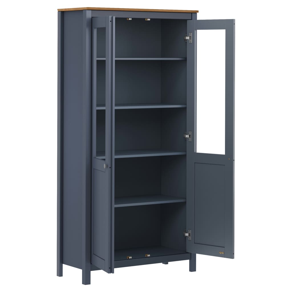 Βιτρίνα Hill Γκρι 85 x 37 x 170,5 εκ. Ξύλο Πεύκου - PAKOBAZAAR