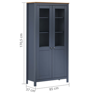 Βιτρίνα Hill Γκρι 85 x 37 x 170,5 εκ. Ξύλο Πεύκου - PAKOBAZAAR