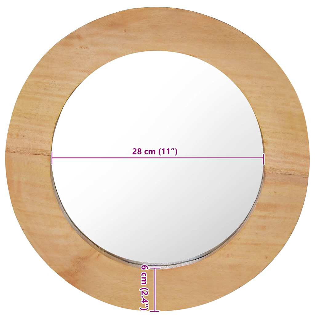 Καθρέφτης Τοίχου Στρογγυλός 40 εκ. από Ξύλο Teak - Pakobazaar