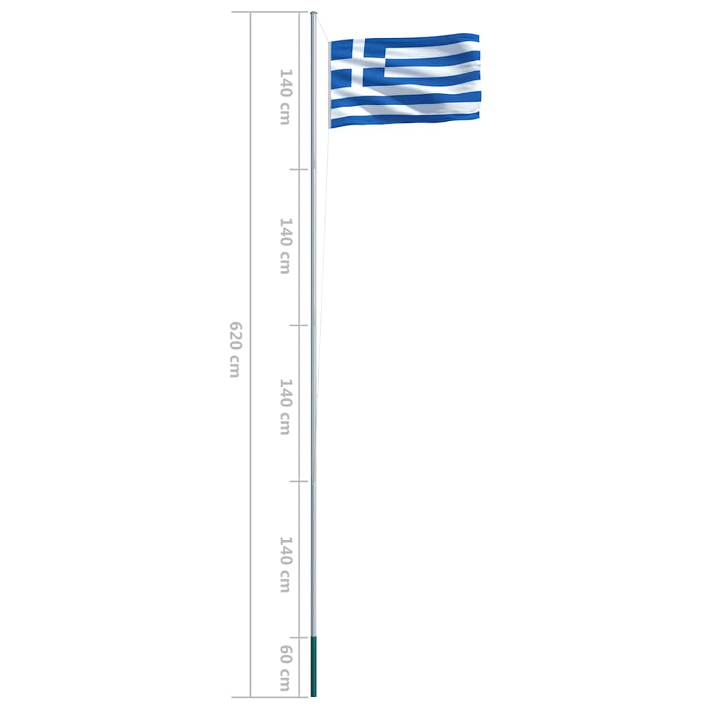 Σημαία Ελλάδας 6,2 μ. με Ιστό Αλουμινίου - Pakobazaar