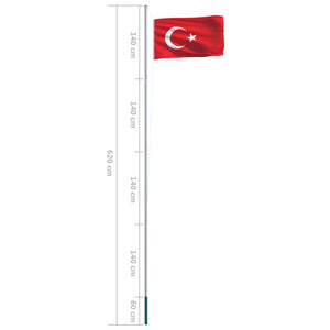 Σημαία Τουρκίας 6,2 μ. με Ιστό Αλουμινίου