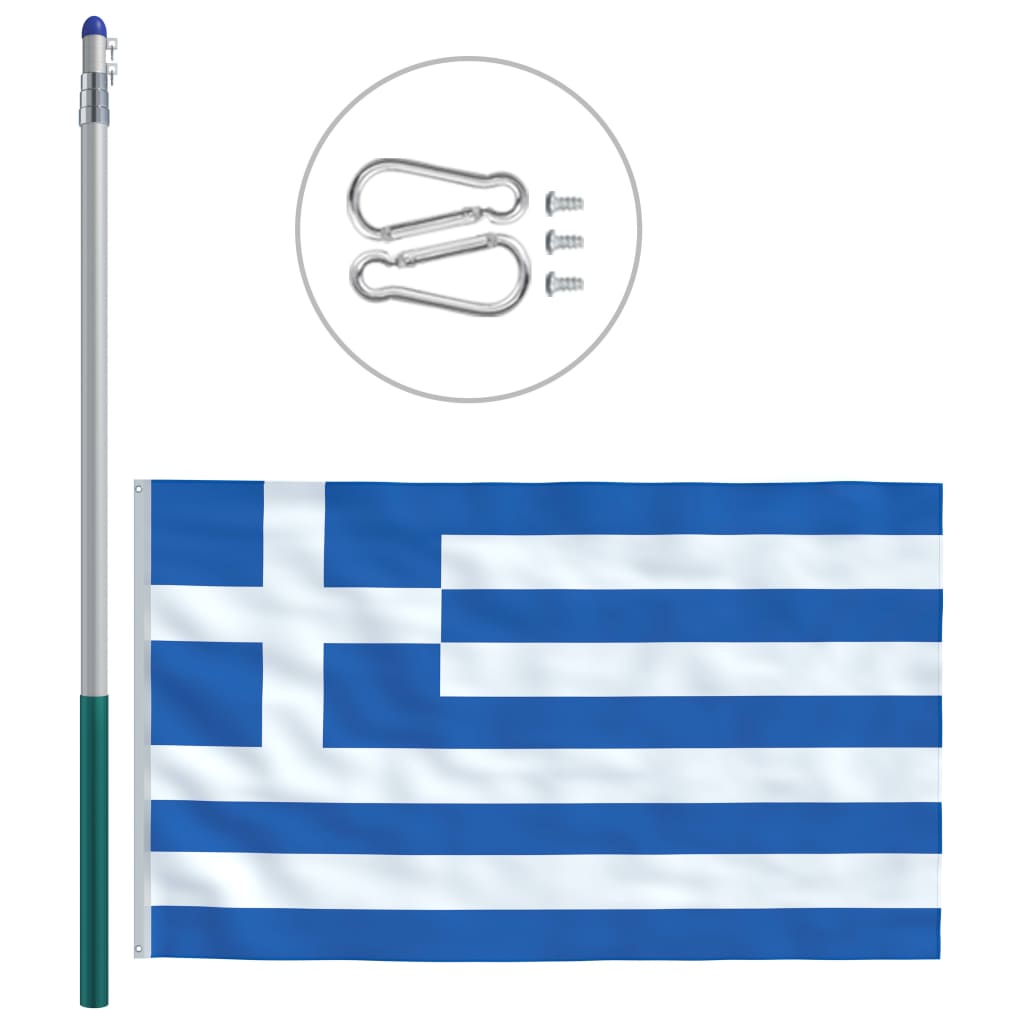 Σημαία Ελλάδας 6 μ. με Ιστό Αλουμινίου