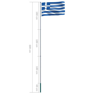 Σημαία Ελλάδας 6 μ. με Ιστό Αλουμινίου