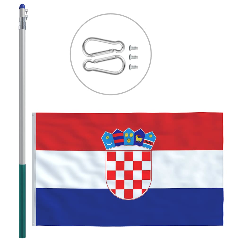 Σημαία Κροατίας 6 μ. με Ιστό Αλουμινίου