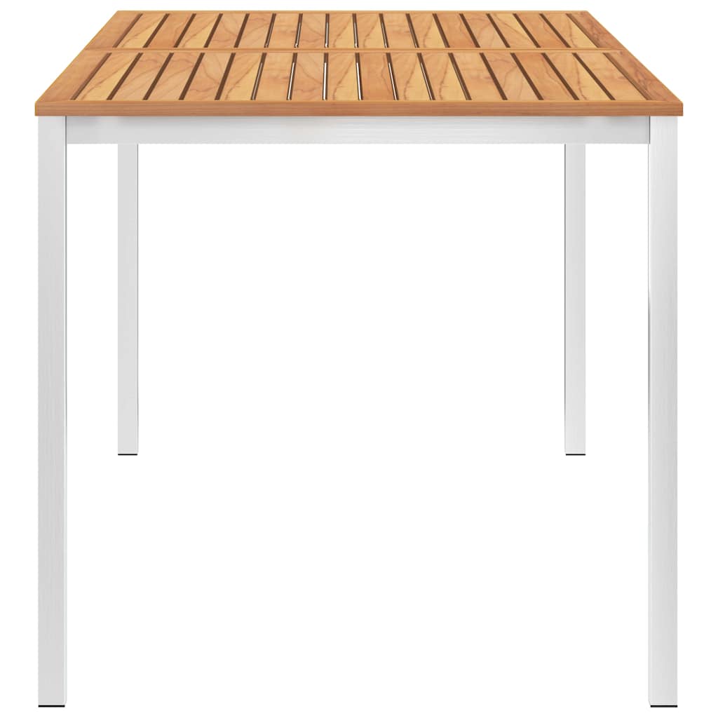 Σετ Τραπεζαρίας Κήπου 5 τεμ. Μασίφ Ξύλο Teak/Ανοξείδωτο Ατσάλι
