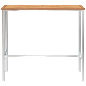 Σετ Επίπλων Μπαρ 5 Τεμαχίων Μασίφ Ξύλο Teak / Ανοξείδωτο Ατσάλι - Pakobazaar
