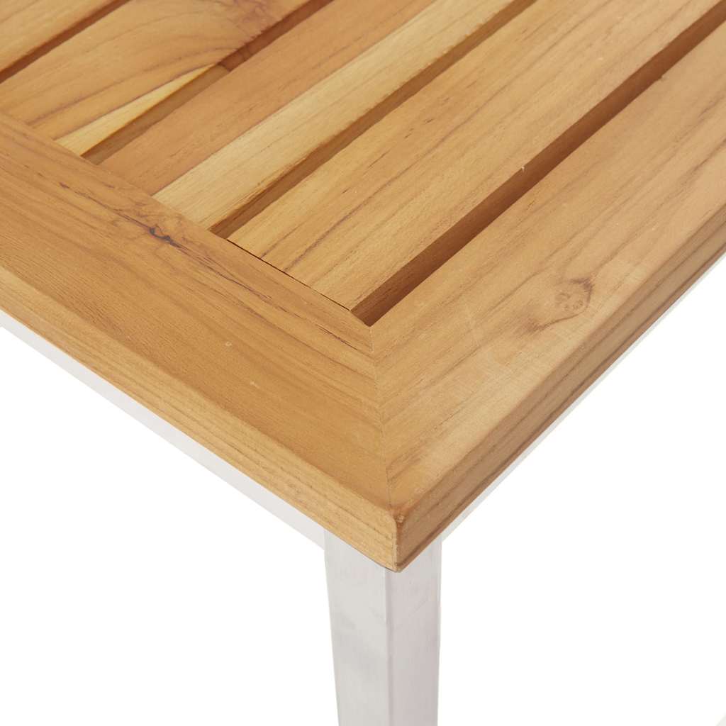 Σετ Επίπλων Μπαρ 7 Τεμαχίων Μασίφ Ξύλο Teak / Ανοξείδωτο Ατσάλι - Pakobazaar