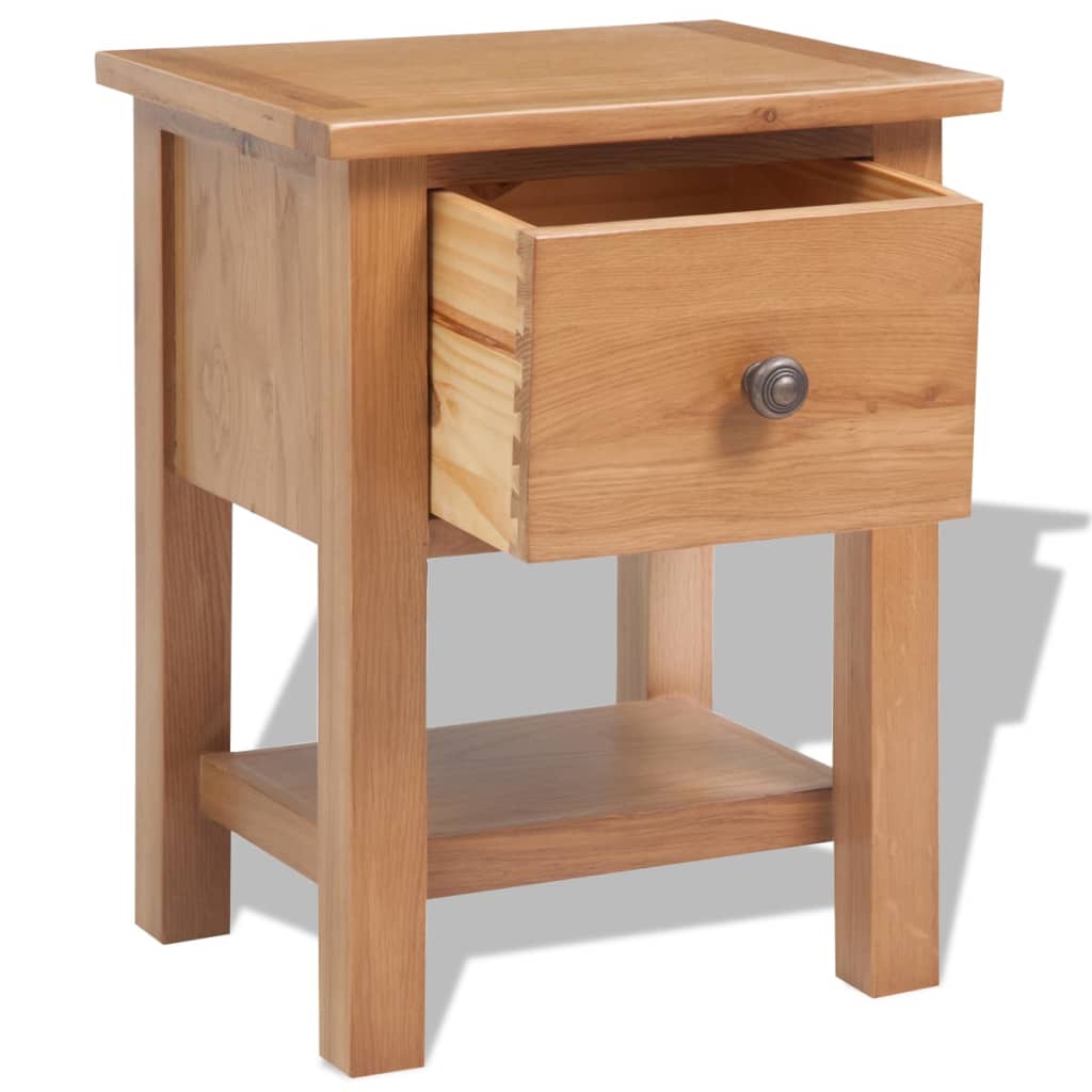 Κομοδίνα 2 τεμ. 36 x 30 x 47 εκ. από Μασίφ Ξύλο Δρυός - Pakobazaar