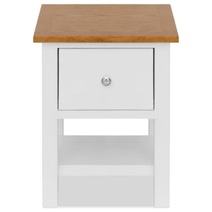 Κομοδίνα 2 τεμ. 36 x 30 x 47 εκ. από Μασίφ Ξύλο Δρυός - Pakobazaar