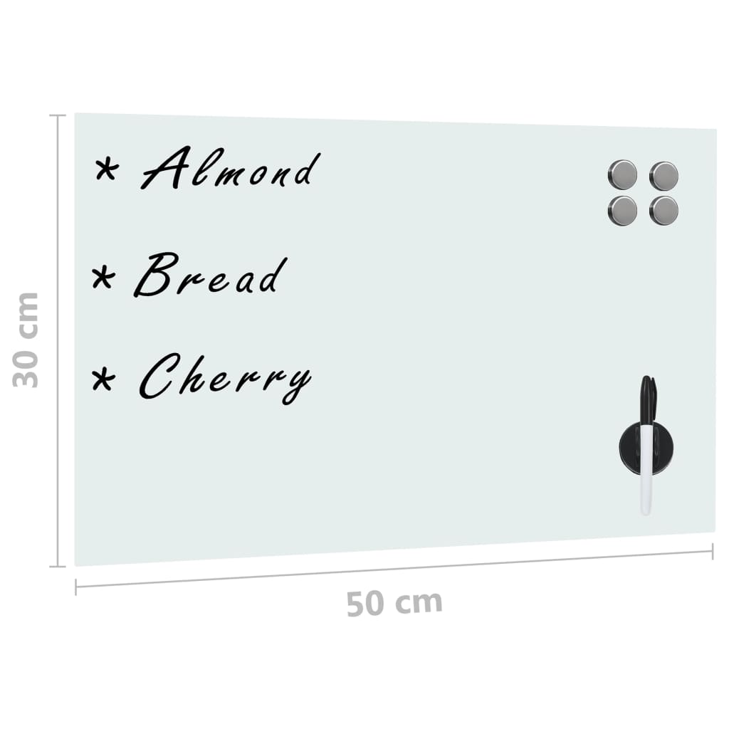 Πίνακας Επιτοίχιος Μαγνητικός 50 x 30 εκ. Γυάλινος - Pakobazaar
