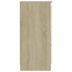 Συρταριέρα Λευκή/Sonoma Δρυς 60x35x76 εκ. Επεξεργασμένο Ξύλο - Pakobazaar