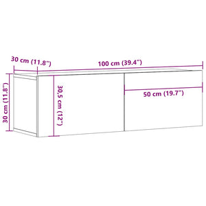 Έπιπλο Τηλεόρασης Μαύρο 100 x 30 x 30 εκ. από Επεξ. Ξύλο
